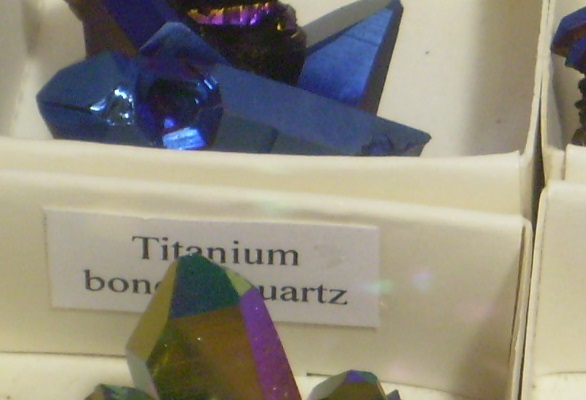 Titanium bonded quartz has a rich irridenscence of blue.